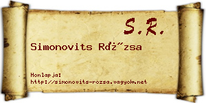 Simonovits Rózsa névjegykártya